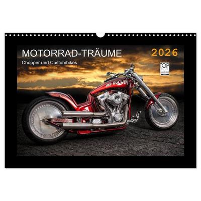 Motorrad-Träume – Chopper und Custombikes (Wandkalender 2026 DIN A3 quer), CALVENDO Monatskalender