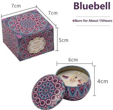Uplift Treasures Vintage Soy Wax Scented Candle Jar With Floral Fragrance bluebell