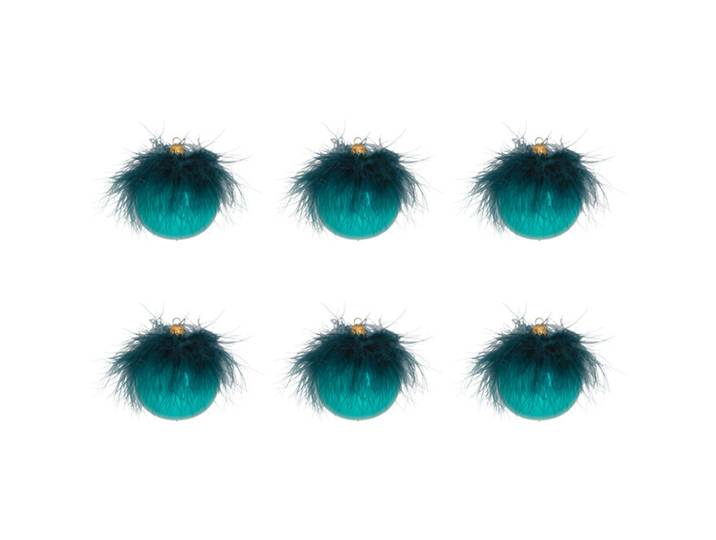 Weihnachtskugel Camilla 6er Set - Farbe: petrol - Material: Glas - 949