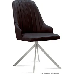 ESSZIMMERSTUHL (2er-Set) Dorrit 52x91x60 Edelstahl/Espresso
