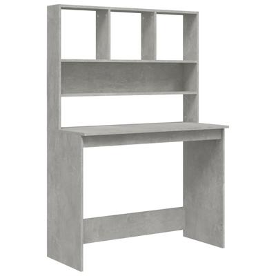 Helloshop26 - Schreibtisch Arbeitsplatz Computertisch Arbeitsmöbel mit Regalen 102 x 45 x 148 cm Holzwerkstoff grau 02_0023491