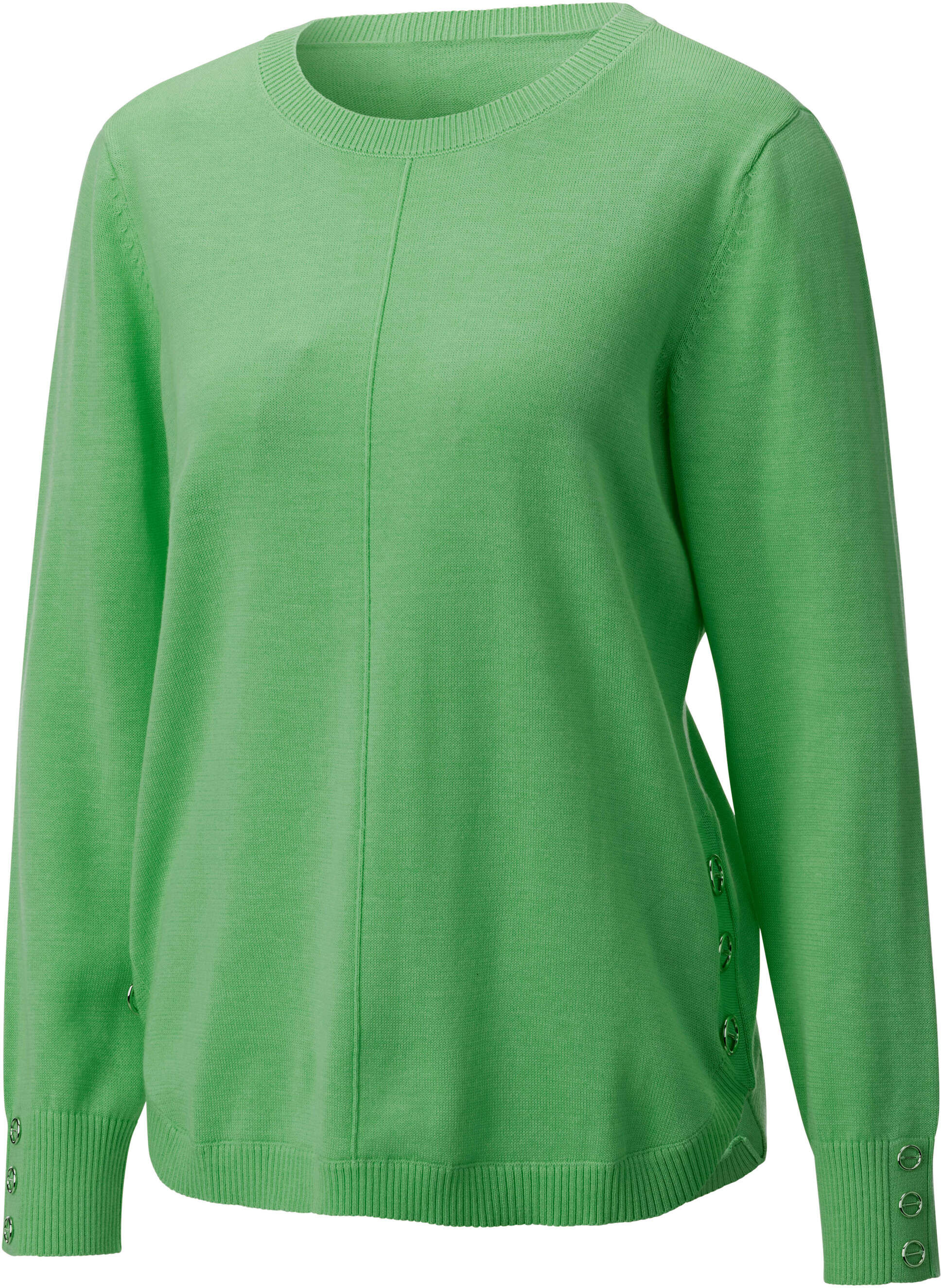 Longpullover WITT "Langarm-Pullover Langarm-Pullover", Damen, Gr. 54, grün (apfel), Jersey, , Sportlich, Rundhals, Pullover Longpullover