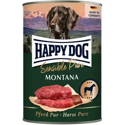 HAPPY DOG Sensible Pure 400g Hundenassfutter 6 x 400 Gramm Montana Pferd