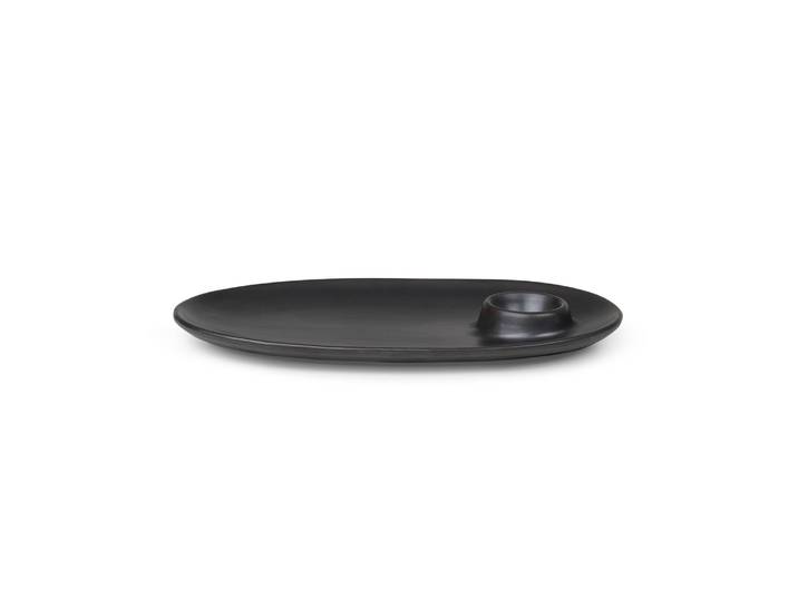 Ferm Living - Assiette Flow - Noir - Porcelaine émaillée - Designer Trine Andersen