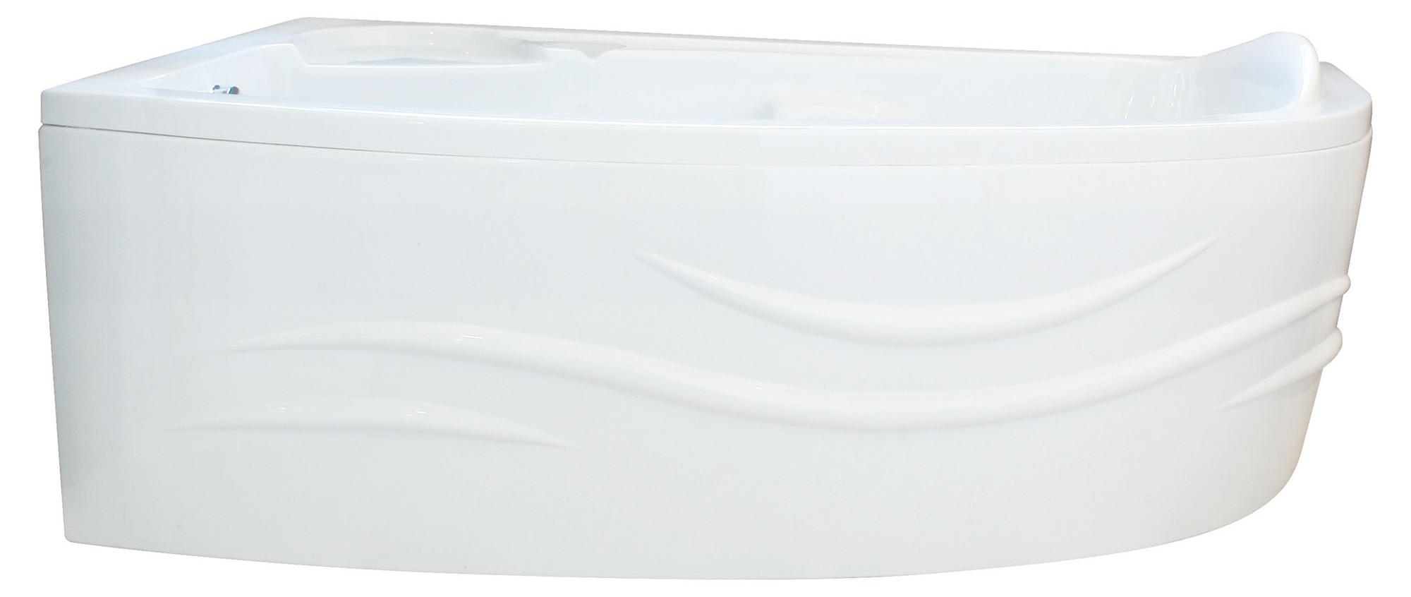ONDEE ZEN-Kit Eckbadewanne 135 cm mit Verkleidung im Wellenmuster - ABS und 3 mm Acryl - weiß