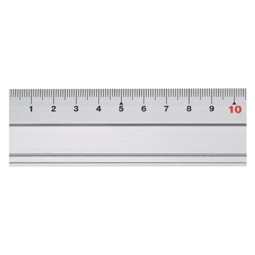 BRW Aluminium-Lineal mit Fase und Antirutsch-Gummi (30 cm, Aluminium) (18002511)