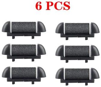 Inspire Select 6 Pcs Foot Callus Remover Roller Refills Hard Skin Remover Replacement Heads For Cracked Heels, Calluses & Dead Skin black 6 Pcs