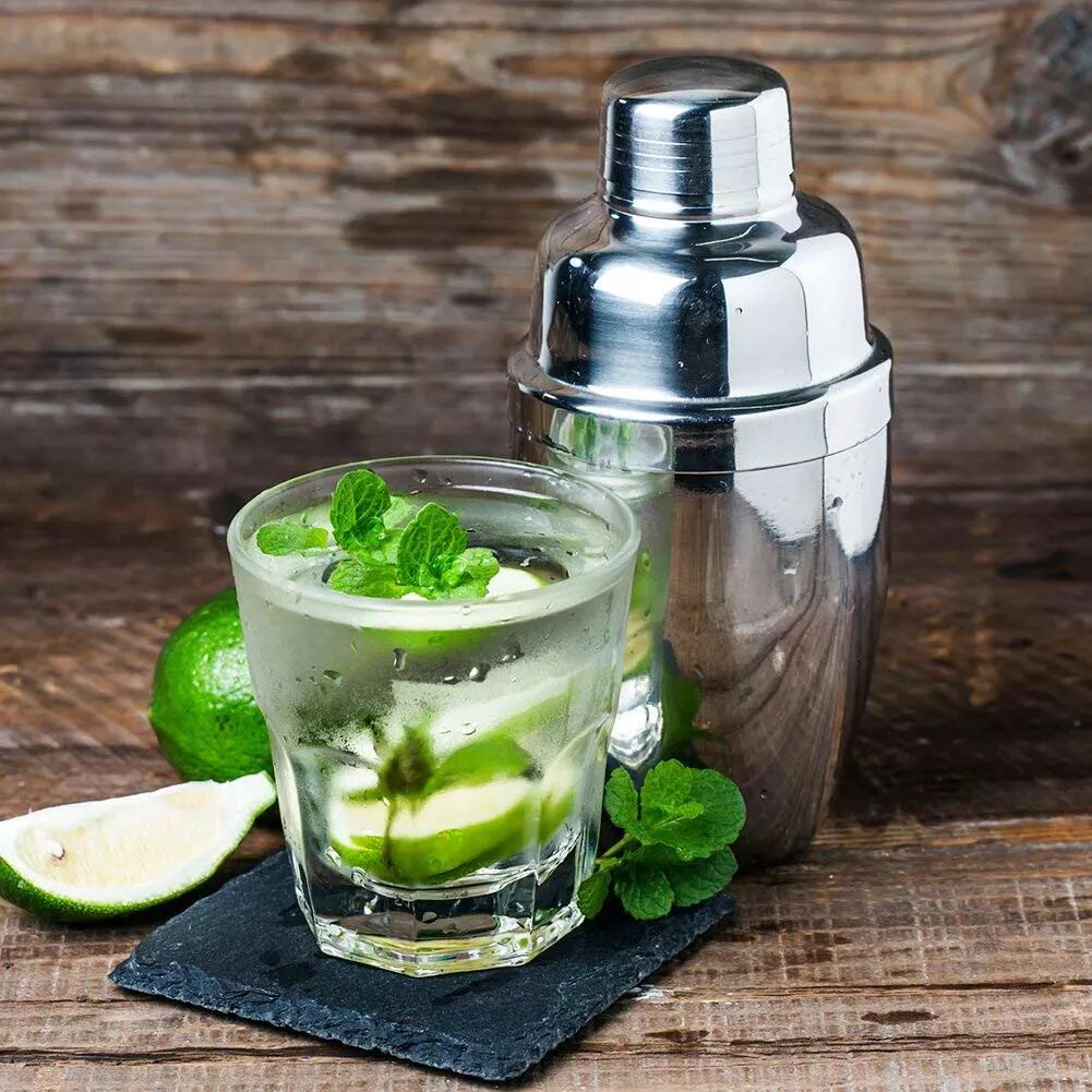 INF Service à cocktail en acier inoxydable Argent 8 pièces
