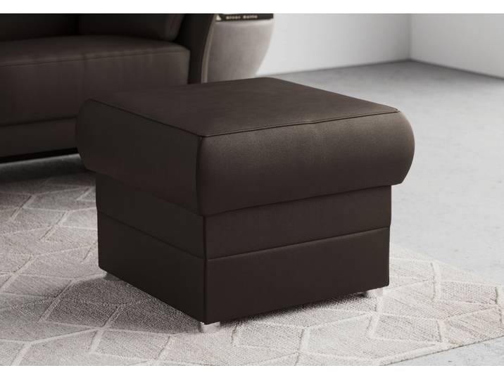 Hocker DOMO COLLECTION Pina, kompakt und bequem , braun, B:59cm H:46cm T:59cm, 100% Polyester, Hocker, Hocker, Passender Hocker zur Serie