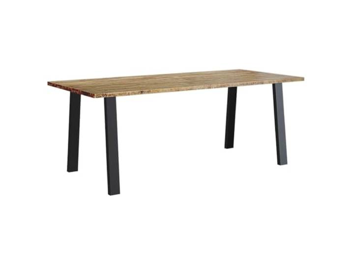 HKQWPBF Esstisch 200x90x75 cm Massivholz Akazie Metall-Beine Massives Akazienholz, pulverbeschichtete Stahlbeine, industrieller Stil, Esszimmer, Küche, robuste Tischplatte