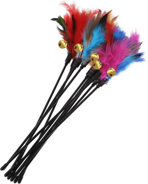 Inspire Picks 5PCS Interactive Cat Wand Toy Set With Colorful Feather & Bell Teasers 5pcs
