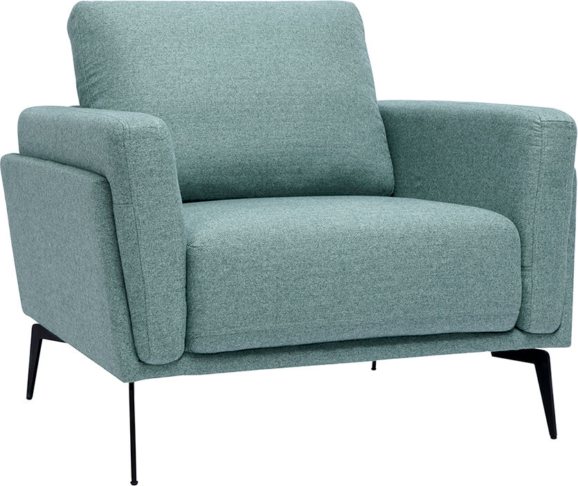 Miliboo Design-Sessel aus graugrünem Stoff und schwarzem Metall MOSCO
