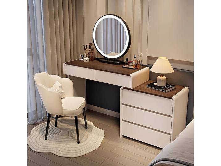 Coiffeuse moderne peu encombrante, vanités de maquillage uniques de luxe haut de gamme, vanité élégante, meubles de chambre à coucher