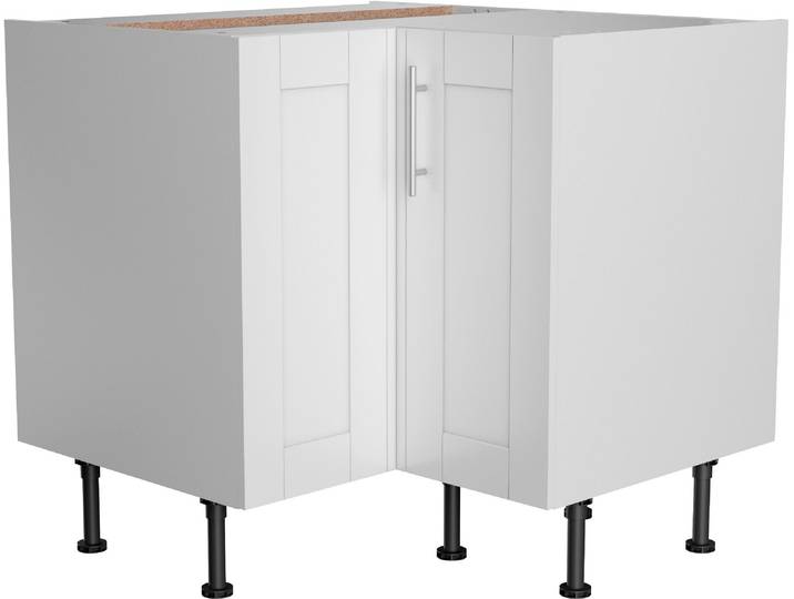 Eckunterschrank OPTIFIT Ahus , weiß (weiß matt, weiß), B:90cm H:87cm T:58,4cm, Schränke, Eckunterschrank, Breite 90 x 90 cm