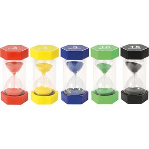 Eduplay Sanduhr 120-487 Mega, Höhe 16 cm, 2, 3, 5, 10, 15 Min., 5 Stück