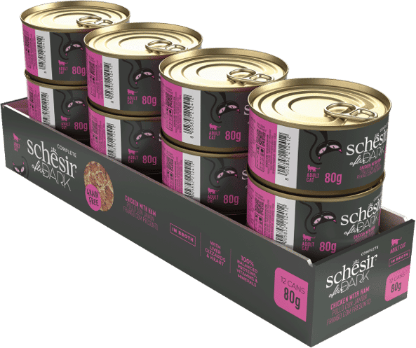 Schesir Cat After Dark Frango e Presunto em Caldo 12 un x 80g