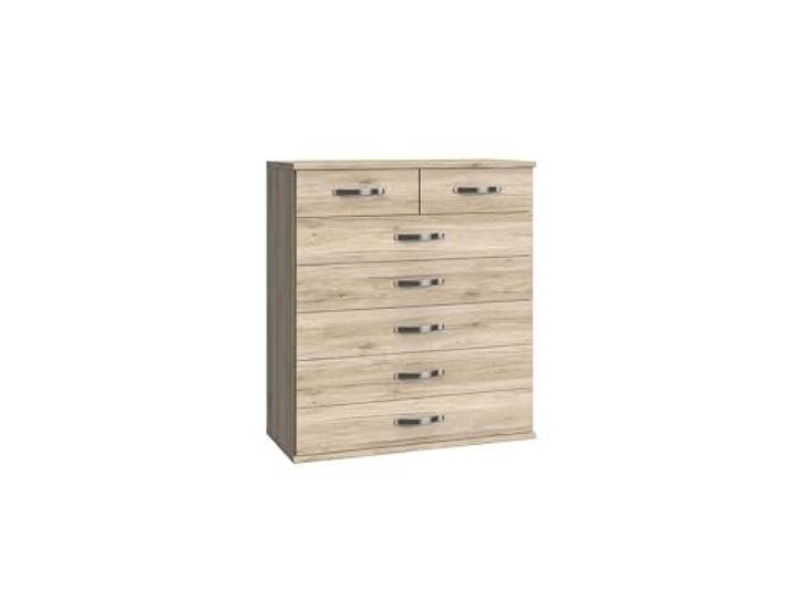 möbelando Schubkastenkommode >Duo< in SAN REMO Eiche NACHBILDUNG - 91x106x40cm (BxHxT)