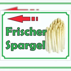 HB-Druck Werbeaufkleber Aufkleber Spargel mit Pfeil nach links A2 (420x594mm)