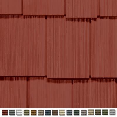 CertainTeed Cedar Impressions Double 9 Inch Staggered Rough Split Shakes Siding (1/2 Square) Autumn Red