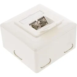 InLine Cat.6 Anschlussdose, AP/UP 2x RJ45 Buchse, RAL9010, weiß, waagerecht