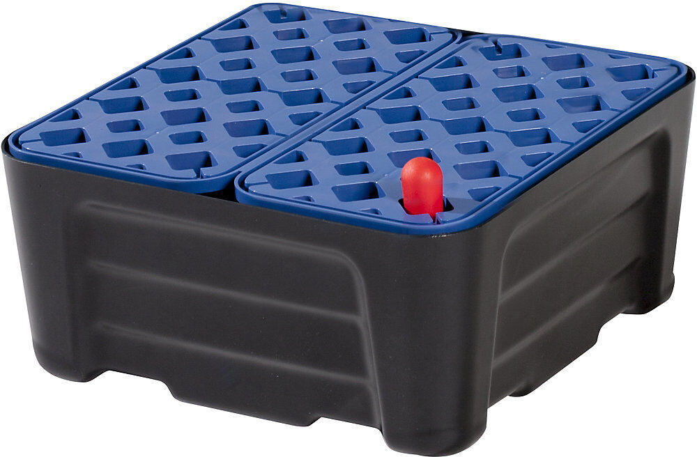 PE-Kleingebinde-Universalwanne, mit PE-Gitterrost, Auffangvolumen 20 l eurokraft pro