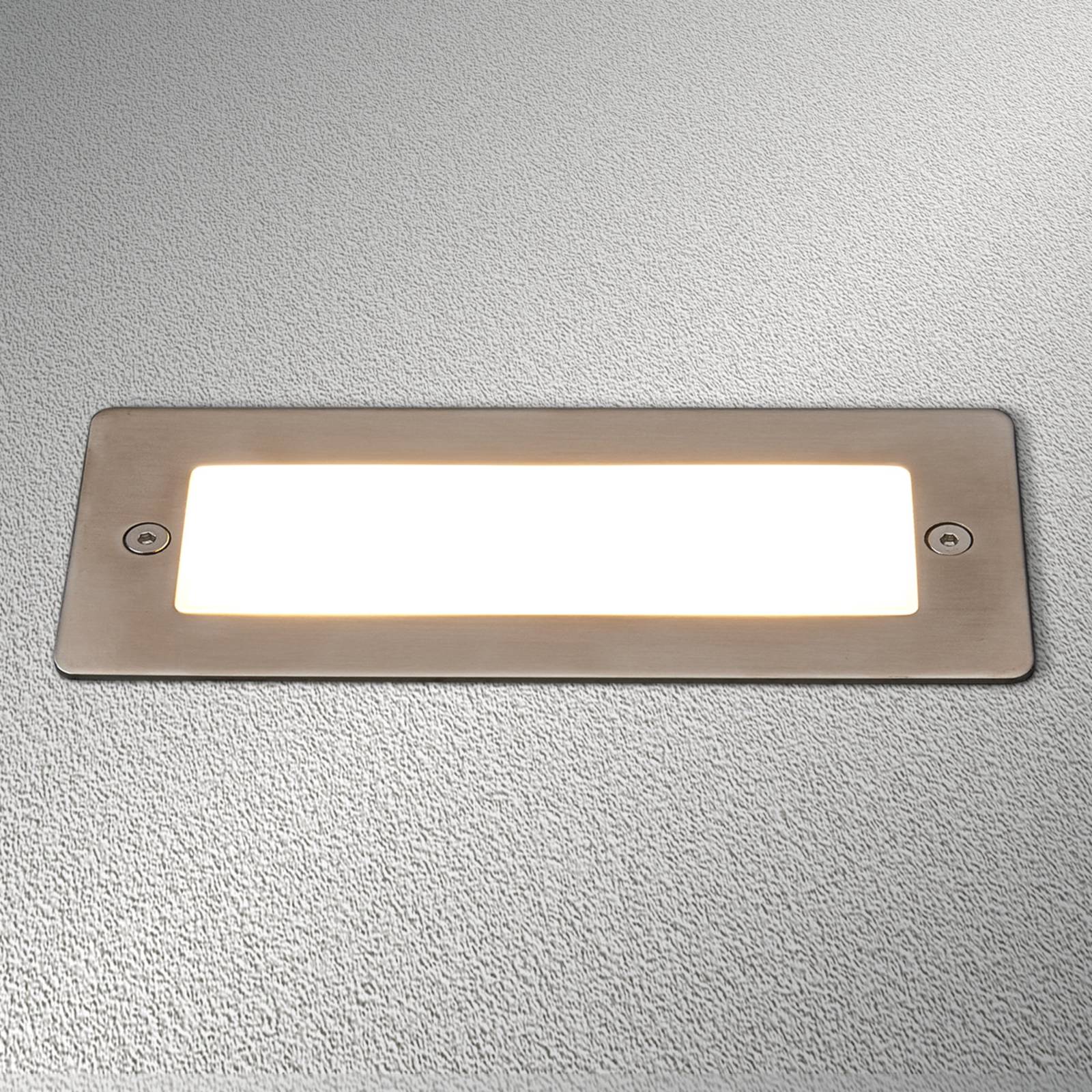 Lucande LED-Wandeinbauleuchte Holly, 17 cm, Edelstahl HOLLY, alu / grau / zink, Edelstahl, Modern, Wandleuchte außen