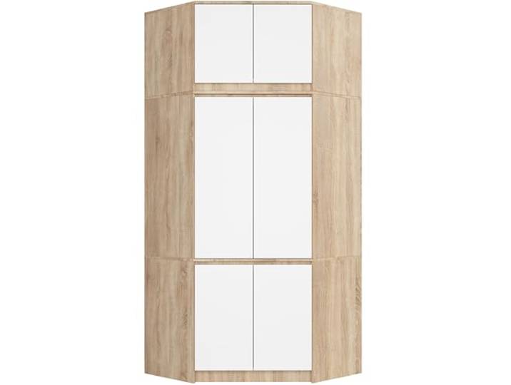BDW Schlafzimmer Eckschrank mit Verlängerung - Elegant und funktionell - Großes Fassungsvermögen - Vielseitiger Stil - Einfache Montage - 100 cm - 6 Türen, 9 Einlegeböden - Eiche Sonoma/Weiß