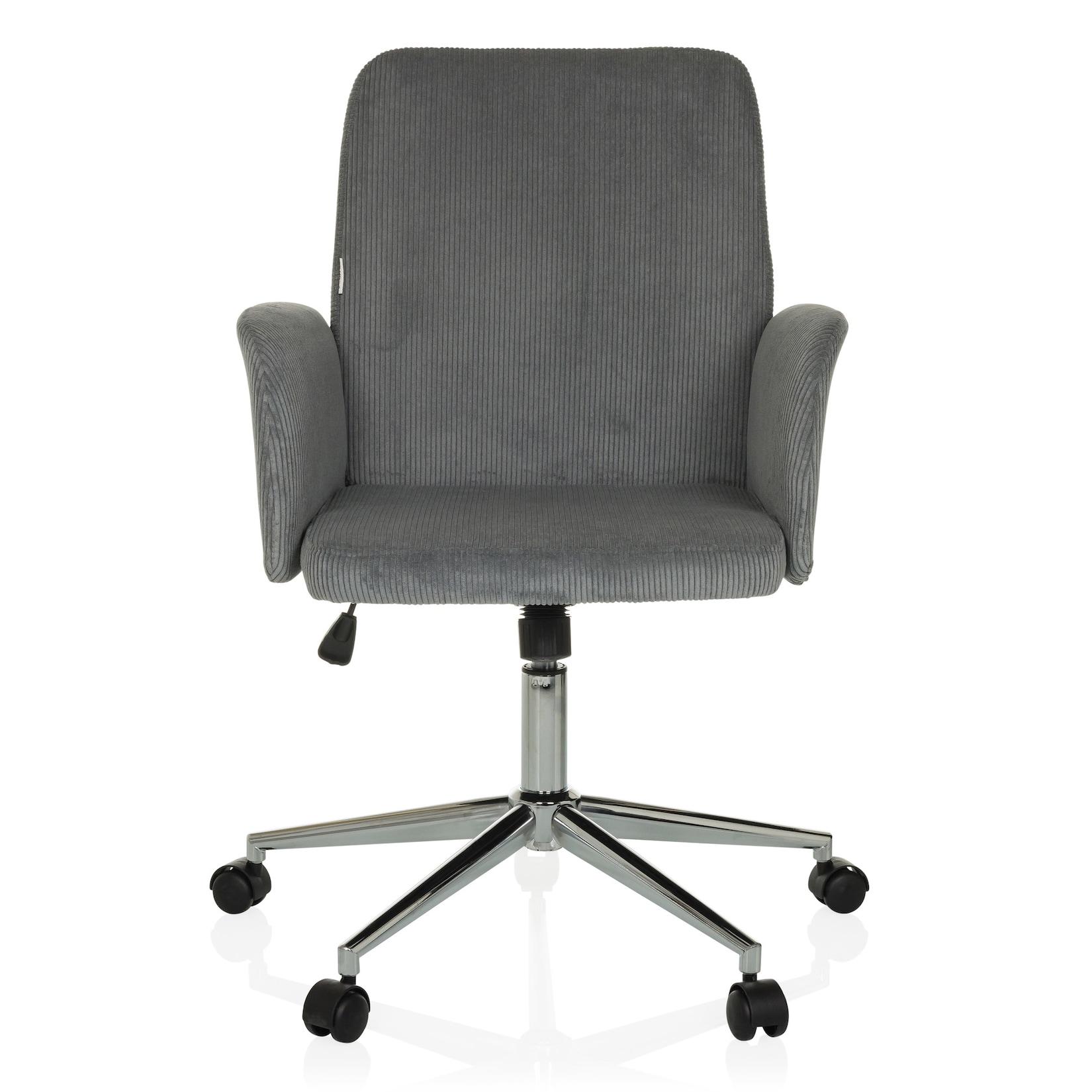 hjh OFFICE Home Office Bürostuhl SOLAO CORD Stoff mit Armlehnen