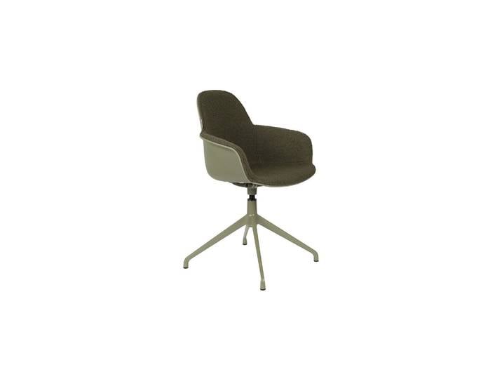 Fauteuil en tissu vert, pivotant, assise rembourrée - Zuiver, Alb