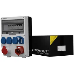 Stromverteiler TD-S/FI 1x16A 4x230V mit 32A Anbaustecker Doktorvolt DV-2534-D