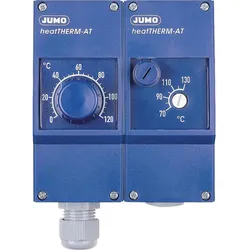 Heizungsdoppelthermostat JUMO heatTHERM AT 603070/0170, G 1/2'', Messing vernickelt
