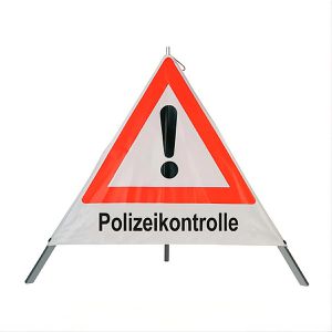 SafetyMarking Faltsignal Gefahrenstelle VZ101 Polizeikontrolle, tagesleuchtend, Schenkellänge 90 cm