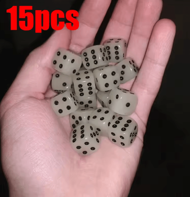 Inspire Curations Glow In The Dark Dice Set Luminous Game Dice For Board Games, Parties & RPGs 15pcs