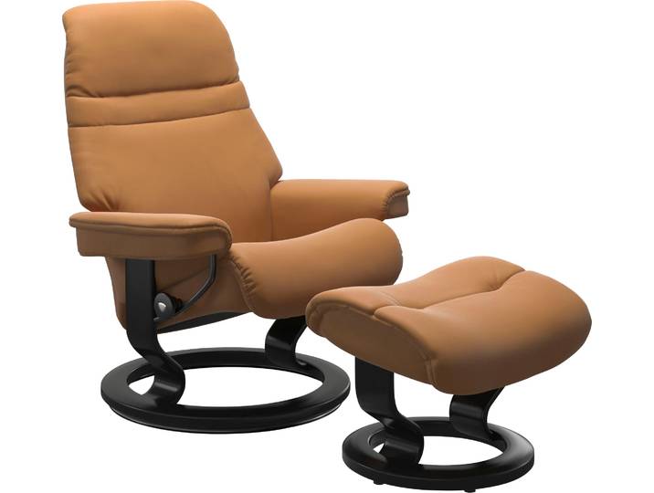 Relaxsessel STRESSLESS Sunrise , braun (new caramel), B:79cm H:103cm T:73cm, Sessel, Relaxsessel, mit Classic Base, Größe M, Gestell Schwarz