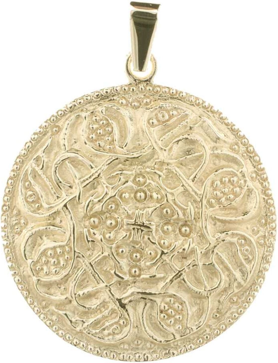 Kettenanhänger OSTSEE-SCHMUCK "Ostsee-Schmuck Anhänger Hiddensee 26 mm rund", gelb (weiß, neutral), Schmuckanhänger, Damen, 35x26mm, Silber 925 (Sterlingsilber), 5,1 g, Kettenanhänger