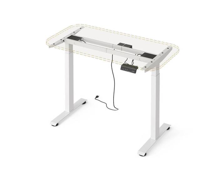 Vicco Elektrisches Höhenverstellbares Schreibtischgestell Elevate Weiß 2 Motoren, Metall, Rechteckig, 180x120x57.5 cm, Büromöbel, Schreibtische