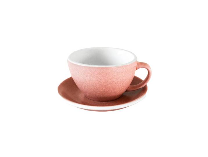 Lattetasse mit Untertasse Loveramics Egg Cinnabar, 300 ml