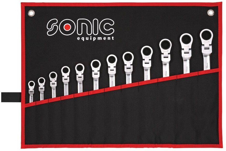 SONIC 601218 Ratchet Ring Open-ended Spanner Set
