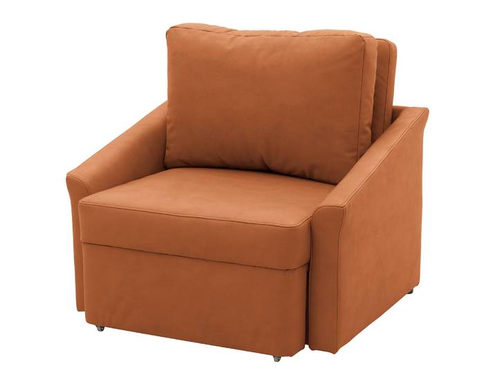 Boxspring-Schlafsessel Befasy Braun Kunstleder Jami 108 x 86 x 96cm