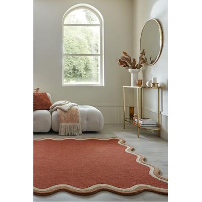 Wollteppich FLAIR RUGS "RIVO", rot (terrakotta), B:200cm H:8mm L:290cm Ø:22cm, Oberfläche: 87% Wolle, 13% Viskose. Rückseite: 100% Baumwolle, Teppiche, mit leichtem Schimmer, 100% Wolle