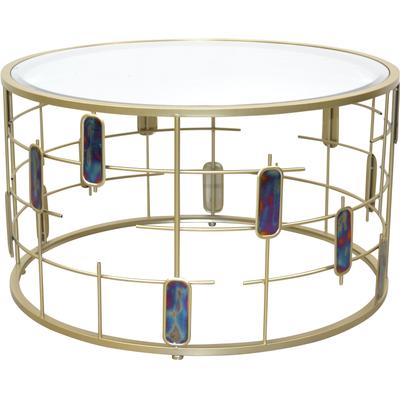 Couchtisch, gold (goldfarben, goldfarben, transparent), B:80cm H:46cm T:80cm, HOFMANN LIVING AND MORE, Tische, Couchtisch