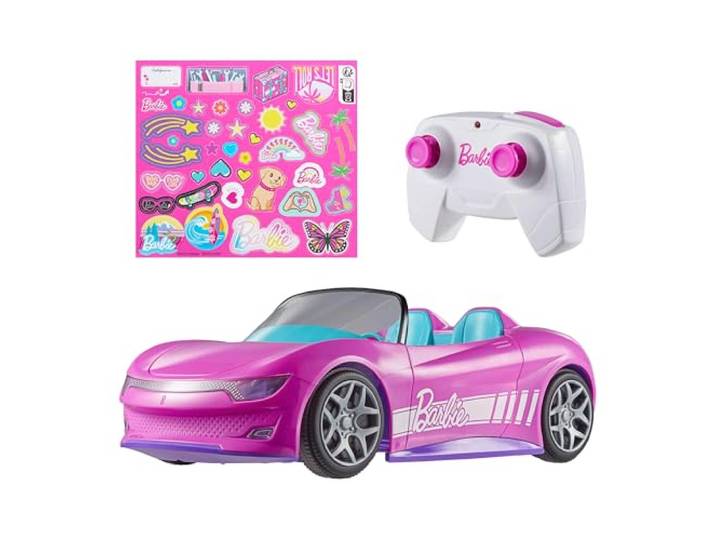 Hot Wheels Barbie RC speelgoedauto, roze cabrio op afstand