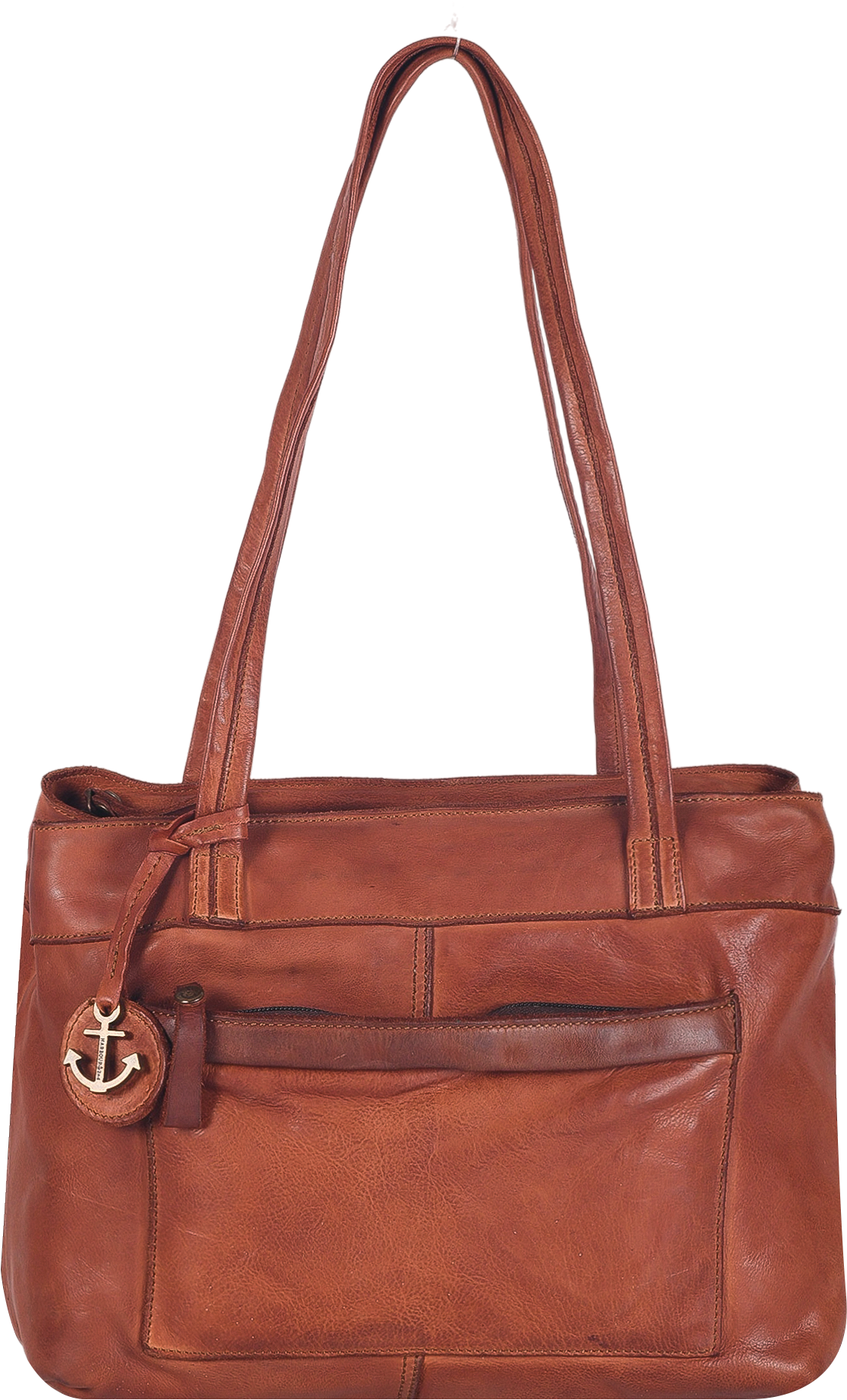 Shopper HARBOUR 2ND, Damen, Gr. B/H/T: 33cm x 24cm x 15cm, natur, Rindsleder, unifarben, Taschen Shopper, Damen Schultertasche, Umhängetasche mit dekorativem Anhänger natur B/H/T: 33cm x 24cm x 15cm