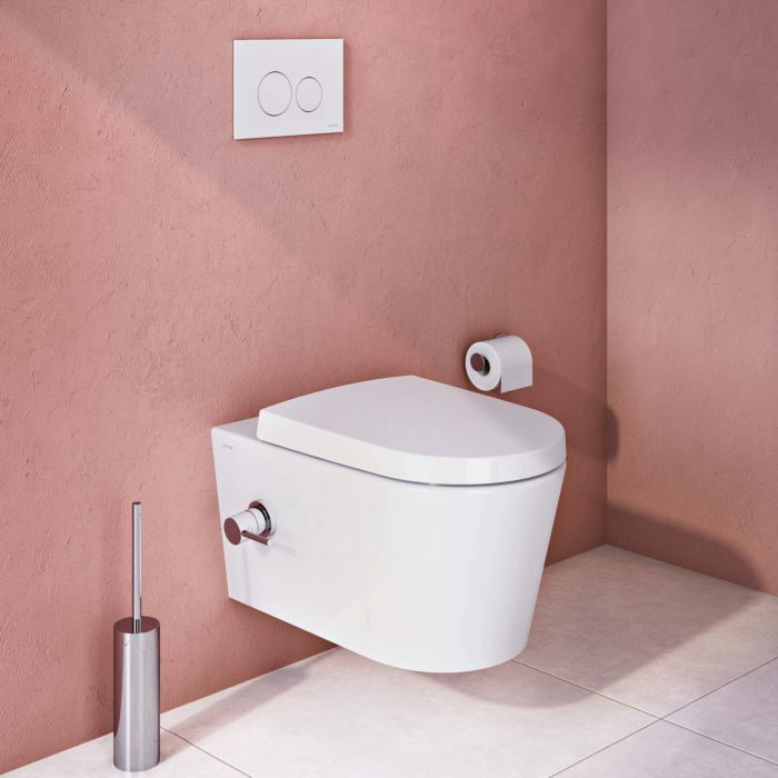 VitrA Options Wand-Tiefspül-WC 5176B003-7211 35,5x57,0cm, weiß, mit Bidetfunktion, mit integr. Thermostat-Armatur, rechts
