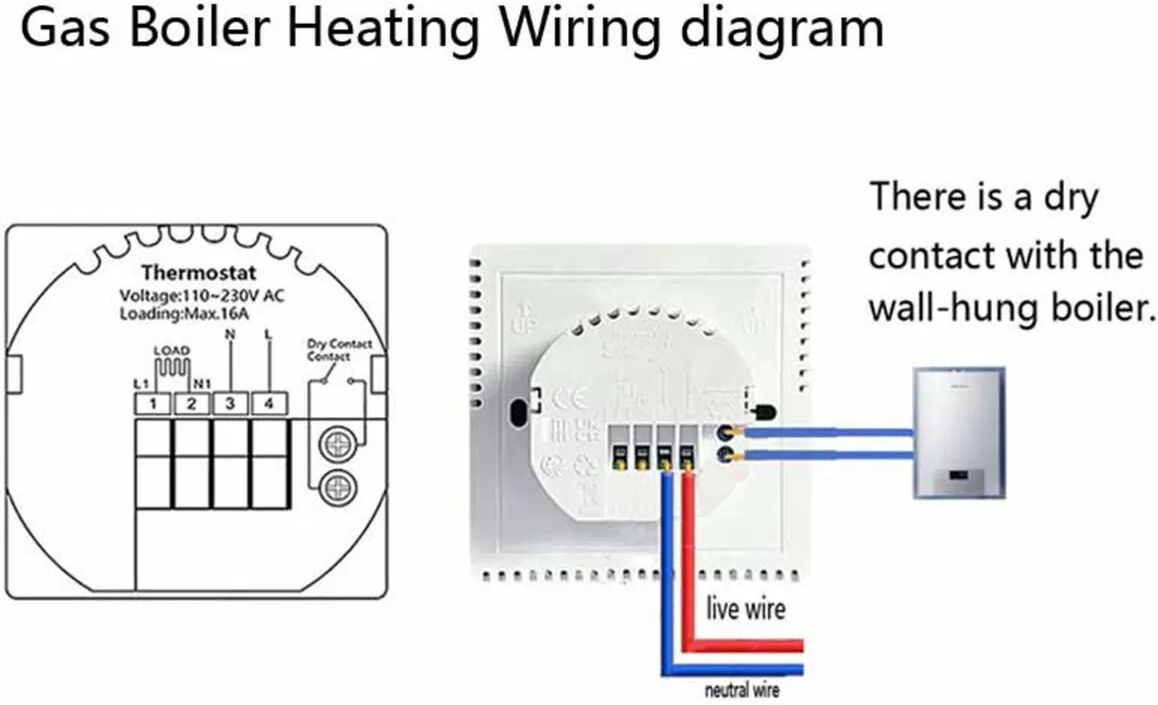 INF Smart Thermostat – Zigbee Wandmontierter Boiler Temperaturregler Schwarz