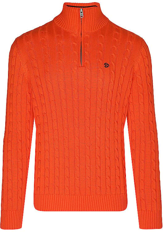 SUPERDRY Herren Sweater Preppy Cotton Cable 1/2 Zip orange   M M