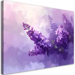 LEINWANDBILD, Zarte fliederfarbene Blumen violett