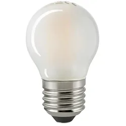 SIGOR LED Filamentlampe KUGEL, 230V, Ø 4.5cm / L 7.8cm, E27, 4.5W 2700K 470lm 300°, dimmbar, matt SIG-6135601