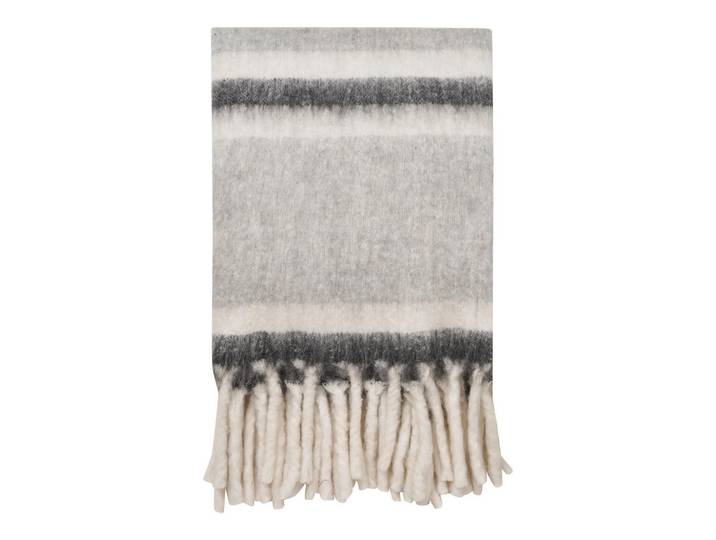 Plaid Carmel, Grau, Streifen, 130x170 cm, Heimtextilien, Wohntextilien, Decken, Plaids