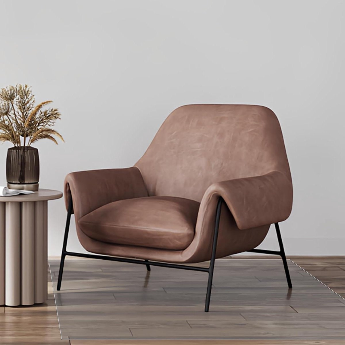 Transparante krasbestendige vloermat met antislip voor bureaustoelen, Breedte: 100 cm, Diepte: 110 cm